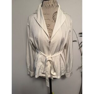 COMMENSE White Belted Blazer Jacket Women's Size S